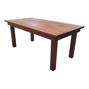 Best Redwood 84&quot Farmhouse Solid Wood Dining Table in Mission Brown Stain