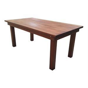 Best Redwood 108&quot Farmhouse Solid Wood Dining Table in Mission Brown Stain