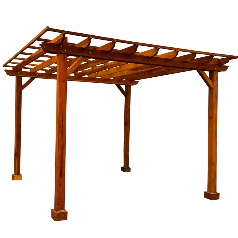 Best Redwood 12 ft. x 12 ft. Pacific Douglas Fir Wood Pergola in Multicolor
