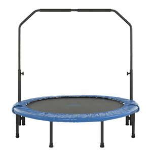 upper bounce mini foldable rebounder fitness trampoline in black and blue ubsf01