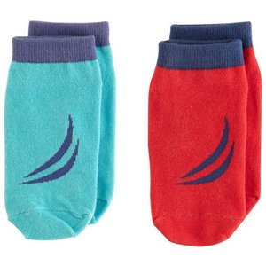 upper bounce 2 pack non-slip cotton trampoline sock in blue and red
