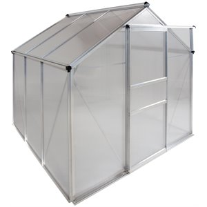 ogrow clear aluminium walk-in sliding door and roof vent greenhouse