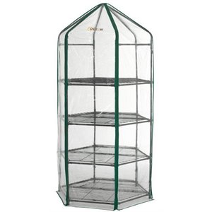 ogrow 4 tier ultra-deluxe clear hexagonal plastic flower planthouse