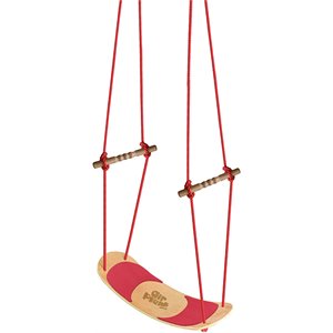 swingan airplank plastic surfboard swing with adjustable rope in maple and red