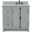Plantation Solid Wood Vanity with Right Oval Sink in Gray Ash