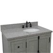 Plantation Solid Wood Vanity with Right Oval Sink in Gray Ash
