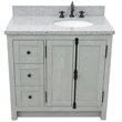 Plantation Solid Wood Vanity with Right Oval Sink in Gray Ash