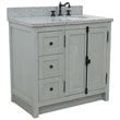 Plantation Solid Wood Vanity with Right Oval Sink in Gray Ash