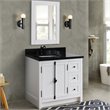 Plantation Solid Wood Vanity with Left Rectangle Sink in Ash/Black