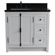 Plantation Solid Wood Vanity with Left Rectangle Sink in Ash/Black