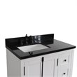 Plantation Solid Wood Vanity with Left Rectangle Sink in Ash/Black