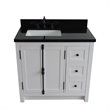 Plantation Solid Wood Vanity with Left Rectangle Sink in Ash/Black