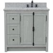 Plantation Solid Wood Vanity with Right Rectangle Sink in Gray Ash