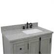 Plantation Solid Wood Vanity with Right Rectangle Sink in Gray Ash