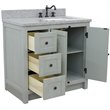 Plantation Solid Wood Vanity with Right Rectangle Sink in Gray Ash