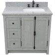 Plantation Solid Wood Vanity with Right Rectangle Sink in Gray Ash