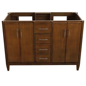 MCM 48&quot Double Sink Solid Wood Vanity in Walnut (Cabinet Only)
