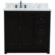 Plantation Solid Wood Vanity with Left Oval Sink in Brown/White