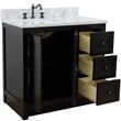 Plantation Solid Wood Vanity with Left Oval Sink in Brown/White