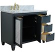 Trento Solid Wood Vanity with Left Rectangle Sink in Gray/White