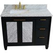 Trento Solid Wood Vanity with Left Rectangle Sink in Gray/White