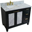 Trento Solid Wood Vanity with Left Rectangle Sink in Gray/White