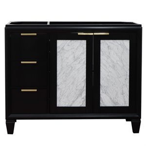 Trento 42&quot Single Sink Solid Wood Vanity with Right Door in Blue