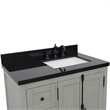 Plantation Solid Wood Vanity with Right Rectangle Sink in Ash/Black