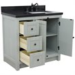 Plantation Solid Wood Vanity with Right Rectangle Sink in Ash/Black