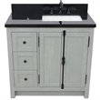 Plantation Solid Wood Vanity with Right Rectangle Sink in Ash/Black