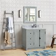 Plantation Solid Wood Vanity with Right Rectangle Sink in Ash/White