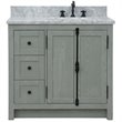 Plantation Solid Wood Vanity with Right Rectangle Sink in Ash/White