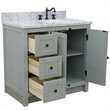 Plantation Solid Wood Vanity with Right Rectangle Sink in Ash/White