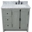 Plantation Solid Wood Vanity with Right Rectangle Sink in Ash/White