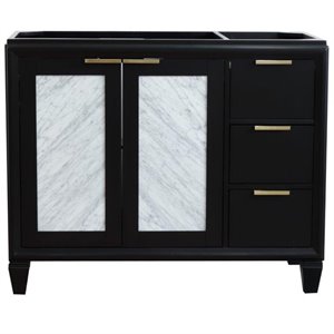 Trento 42&quot Modern Single Sink Solid Wood Vanity with Left Door in Blue