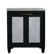Trento Single Rectangle Sink Vanity in Dark Gray/Gray Granite Stone