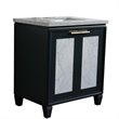 Trento Single Rectangle Sink Vanity in Dark Gray/Gray Granite Stone
