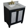 Trento Single Rectangle Sink Vanity in Dark Gray/Gray Granite Stone