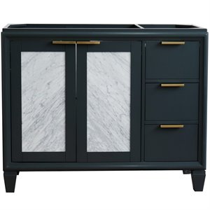 Trento 42&quot Single Sink Solid Wood Vanity with Left Door in Dark Gray