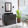 Plantation Solid Wood Vanity with Right Rectangle Sink in Brown/Black