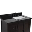 Plantation Solid Wood Vanity with Right Rectangle Sink in Brown/Black