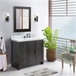 Plantation Solid Wood Vanity with Right Rectangle Sink in White/Brown