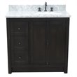 Plantation Solid Wood Vanity with Right Rectangle Sink in White/Brown
