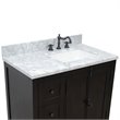 Plantation Solid Wood Vanity with Right Rectangle Sink in White/Brown