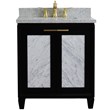 Trento Single Rectangle Sink Solid Wood Vanity in Blue/Gray Granite Stone
