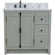 Plantation Solid Wood Single Wooden Vanity  with Left Rectangle Sink in Gray Ash