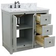 Plantation Solid Wood Single Wooden Vanity  with Left Rectangle Sink in Gray Ash