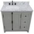 Plantation Solid Wood Single Wooden Vanity  with Left Rectangle Sink in Gray Ash