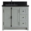 Plantation Solid Wood Single Vanity with Left Rectangle Sink in Ash/Black