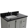 Plantation Solid Wood Single Vanity with Left Rectangle Sink in Ash/Black